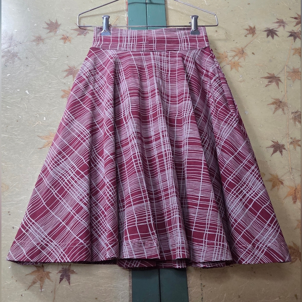 NWT Effie's Heart Women's Burgundy 'Carnaby Skirt Winter Plaid' Skirt Sz XS - Picture 8 of 13